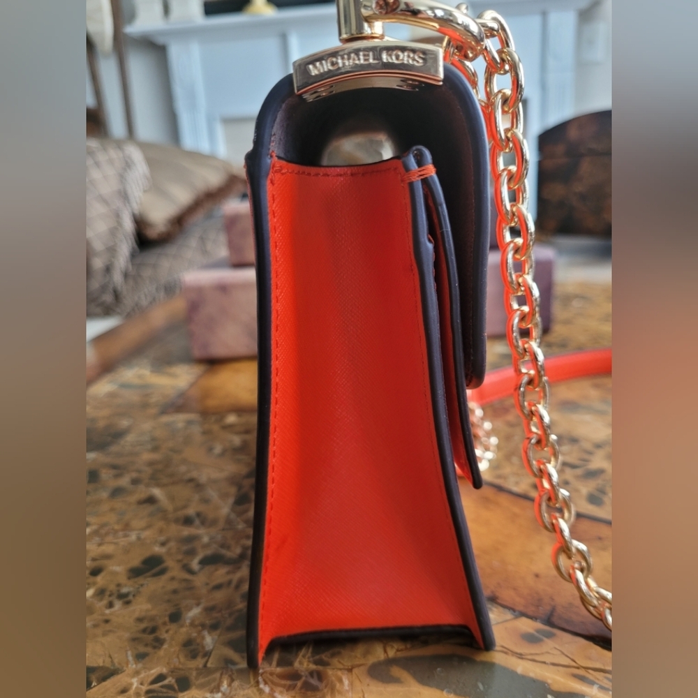 Michael Kors Orange Chain Strap Bag - Picture 3 of 8